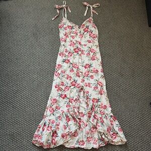 Angie Floral Patterned Ruffle Detailed Dress